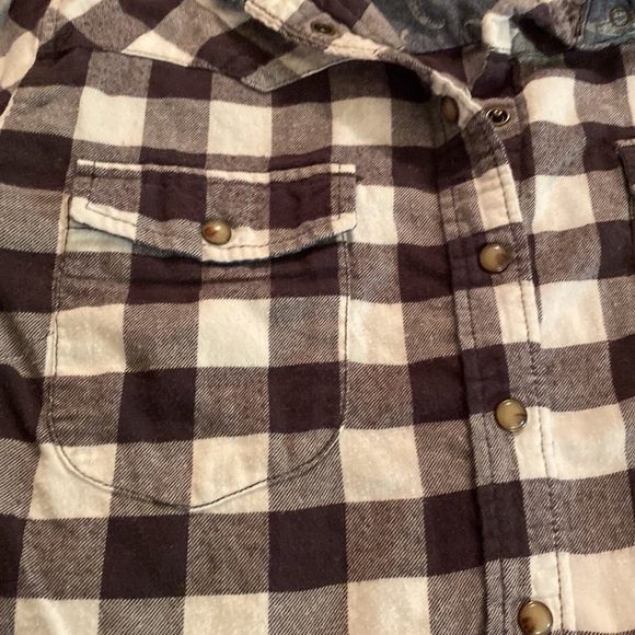 JACHS Girlfriend Buffalo plaid flannel shirt. Size M. Black/white check. - Picture 14 of 16